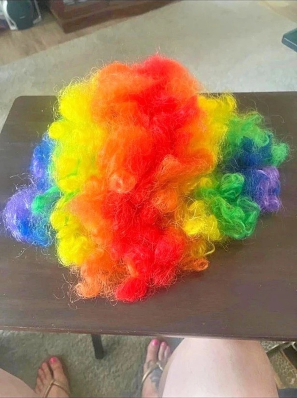Rainbow Curly Hair Piece- Halloween! Clown!